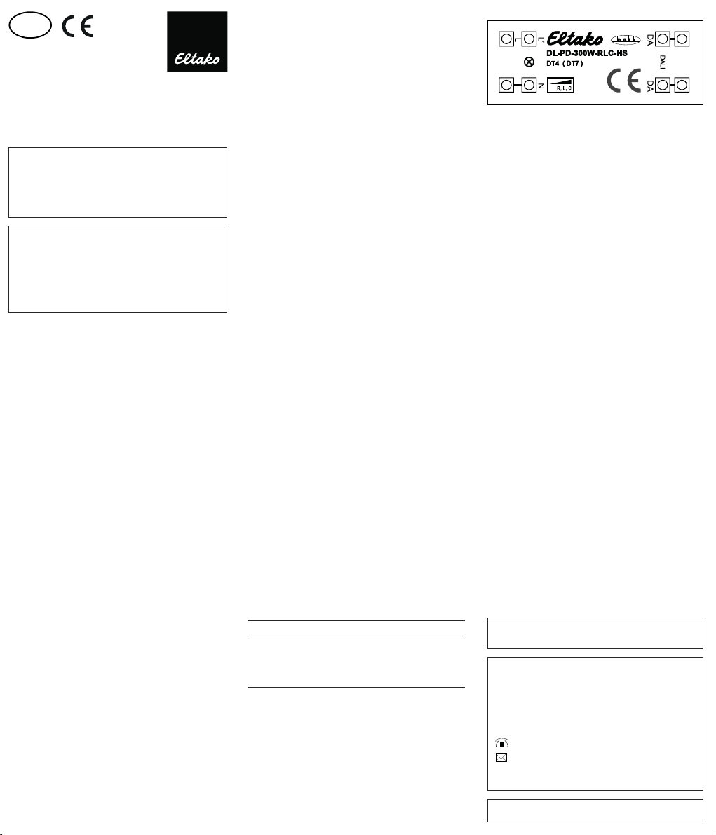 1371-eltako-dl-pd-300w-rlc-hs-manual page 1