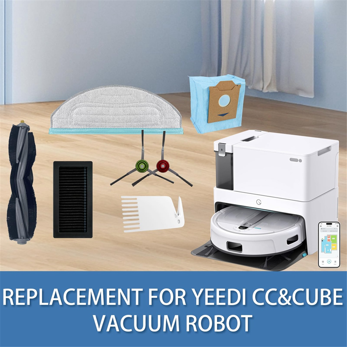 Yeedi Cube Station vacuuming/mopping robot including suction station Manual